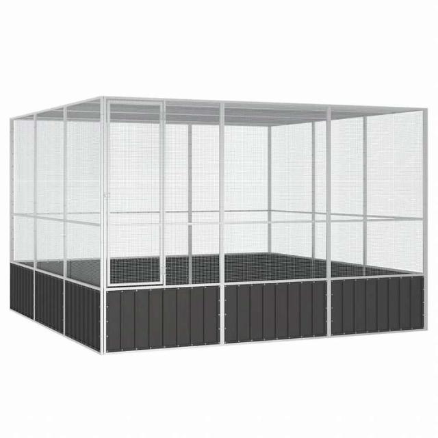 vidaXL バードケージ アントラシート 302.5x324.5x211.5 cm 亜鉛メッキ鋼動物&ペット用品 ペット用品 鳥用品 取りかご・スタンド(代引不可)【送料無料】