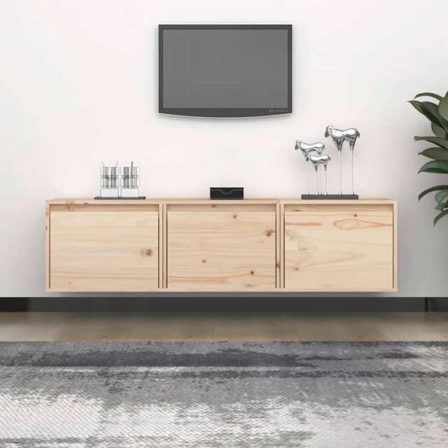 vidaXL テレビキャビネット 3点 無垢のパイン材 (813435+813436)家具 AVラック・テレビ台(代引不可)【送料無料】