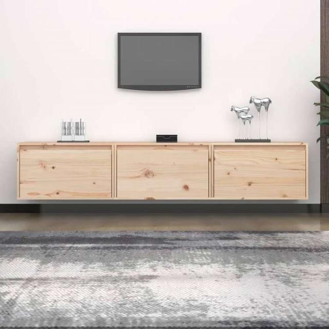 vidaXL テレビキャビネット 3点 パイン無垢材家具 AVラック・テレビ台(代引不可)【送料無料】