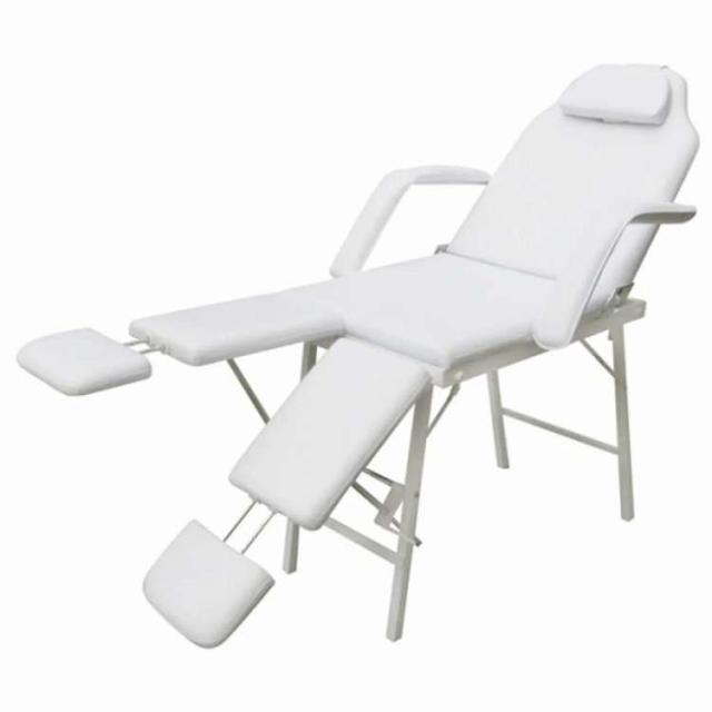 vidaXL 携帯用 フェイシャルエステチェア 合成皮革 185x78x76cm ホワイト ヘルス&ビューティー パーソナルケア マッサージ・リラクゼーション マッサージチェア【送料無料】