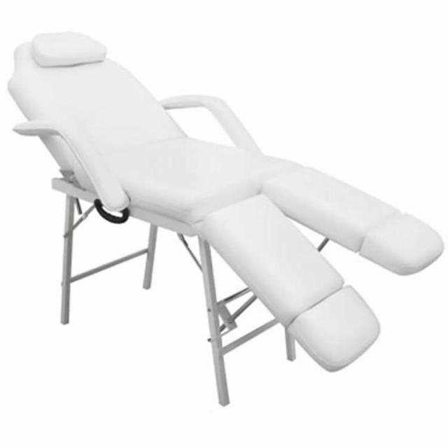 vidaXL 携帯用 フェイシャルエステチェア 合成皮革 185x78x76cm ホワイト ヘルス&ビューティー パーソナルケア マッサージ・リラクゼーション マッサージチェア【送料無料】