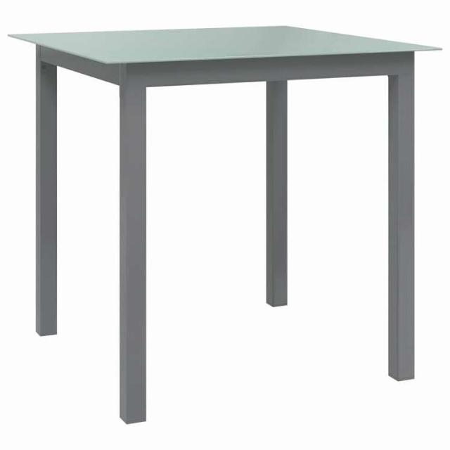 vidaXL ガーデンテーブル ライトグレー 80x80x74cm アルミ&amp;ガラス製 家具 アウトドア家具 アウトドアテーブル【送料無料】