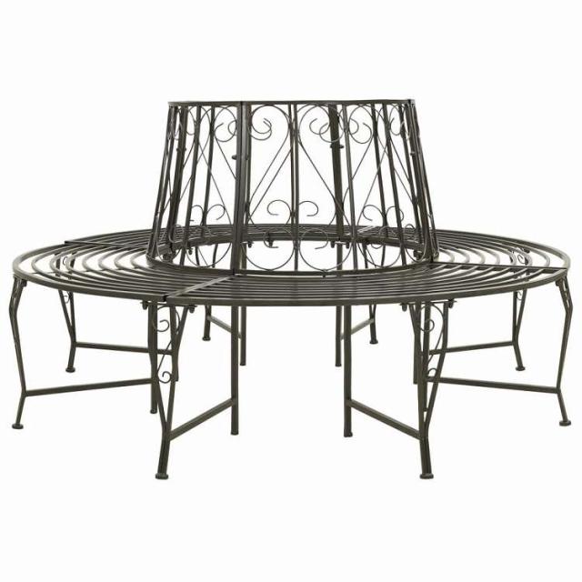 vidaXL ガーデンツリーベンチ 160cm スチール製 家具 アウトドア家具 屋外椅子 アウトドアベンチ(代引不可)【送料無料】