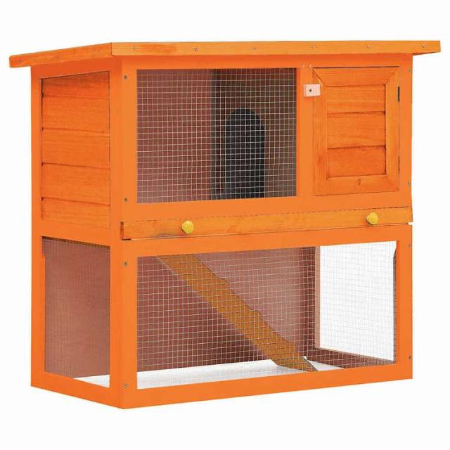 vidaXL 露天うさぎ掘っ建て小屋 小毛の荒物住み家 愛玩動物臥せ篭 1部屋の入り口印字機 木製 毛の荒物&愛玩動物装具 愛玩動物装具 小毛の荒物装具 小毛の荒物 繁殖・臥せ篭【貨物輸送無料】