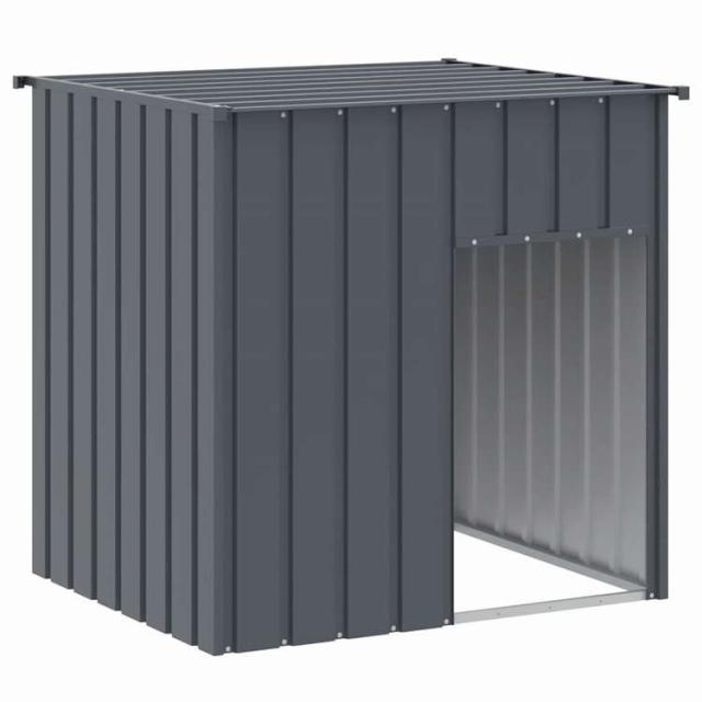 vidaXL 犬小屋 屋根付き アンスラサイト 110x103x109 cm 亜鉛メッキ鋼 動物&ペット用品 ペット用品 犬用品 ドッグハウス【送料無料】