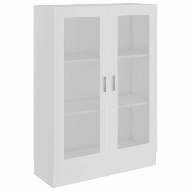 vidaXL ガラスキャビネット ホワイト 82.5x30.5x115cm エンジニアリングウッド 家具 棚 本棚・オープンラック【送料無料】