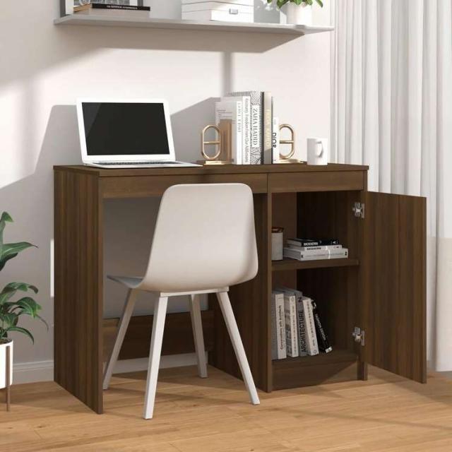 vidaXL デスク ブラウンオーク 100x50x76 cm エンジニアリングウッド家具 オフィス家具 デスク(代引不可)【送料無料】_2