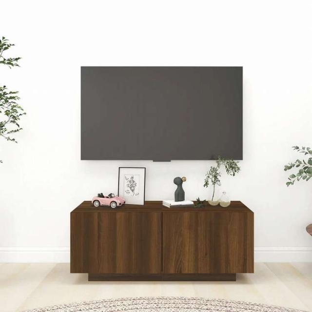 vidaXL TVキャビネット ブラウンオーク 100x35x40 cm エンジニアリングウッド家具 AVラック・テレビ台(代引不可)【送料無料】
