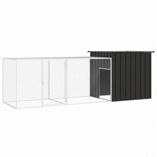 vidaXL チキンケージ アントラシート 300x91x100 cm 亜鉛メッキ鋼動物&ペット用品 ペット用品 小動物用品 小動物 飼育・ケージ(代引不可)【送料無料】