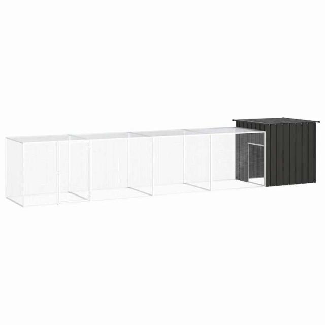 vidaXL チキンケージ アントラシート 500x91x100 cm 亜鉛メッキ鋼動物&ペット用品 ペット用品 小動物用品 小動物 飼育・ケージ(代引不可)【送料無料】