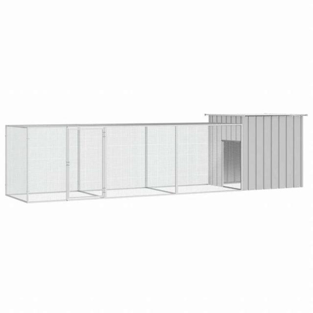 vidaXL チキンケージ グレー 400x91x100 cm 亜鉛メッキ鋼動物&ペット用品 ペット用品 小動物用品 小動物 飼育・ケージ(代引不可)【送料無料】