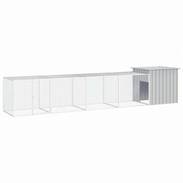 vidaXL チキンケージ グレー 500x91x100 cm 亜鉛メッキ鋼動物&ペット用品 ペット用品 小動物用品 小動物 飼育・ケージ(代引不可)【送料無料】