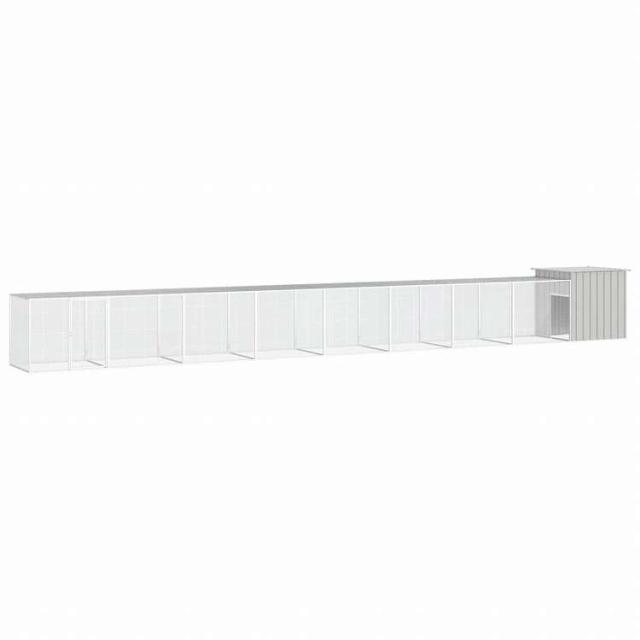vidaXL チキンケージ グレー 900x91x100 cm 亜鉛メッキ鋼動物&ペット用品 ペット用品 小動物用品 小動物 飼育・ケージ(代引不可)【送料無料】