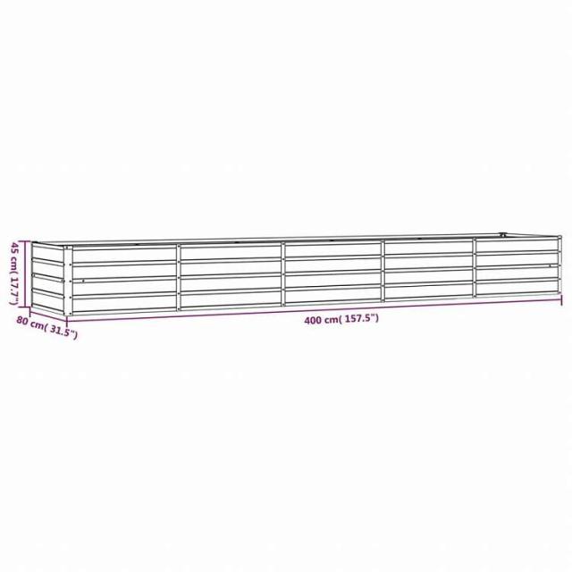 vidaXL ガーデンレイズドベッド ラスティ 400x80x45 cm コルテン鋼ホーム&ガーデン 芝&ガーデン ガーデニング 鉢植え・プランター(代引不可)【送料無料】_7