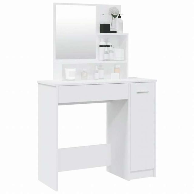 vidaXL ドレッシングテーブル ミラー付き ホワイト 86,5x35x136cm家具 キャビネット&収納 洗面・化粧台ユニット 寝室用化粧用テーブル(代引不可)【送料無料】_3