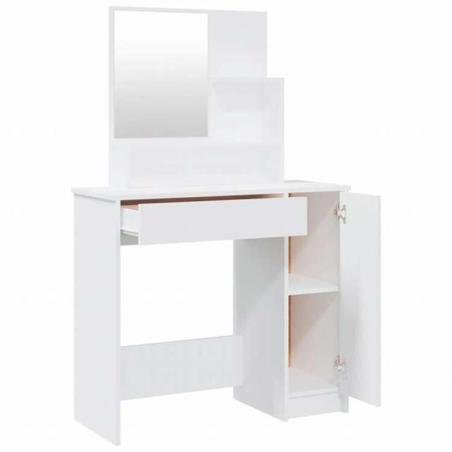 vidaXL ドレッシングテーブル ミラー付き ホワイト 86,5x35x136cm家具 キャビネット&収納 洗面・化粧台ユニット 寝室用化粧用テーブル(代引不可)【送料無料】_6
