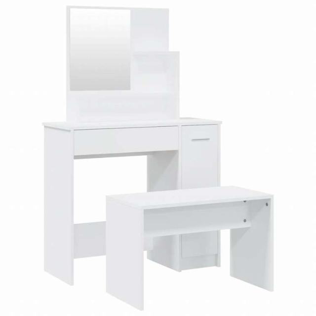 vidaXL ドレッシングテーブルセット ホワイト 86.5x35x136cm家具 キャビネット&収納 洗面・化粧台ユニット 寝室用化粧用テーブル(代引不可)【送料無料】_1