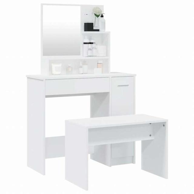 vidaXL ドレッシングテーブルセット ホワイト 86.5x35x136cm家具 キャビネット&収納 洗面・化粧台ユニット 寝室用化粧用テーブル(代引不可)【送料無料】_2
