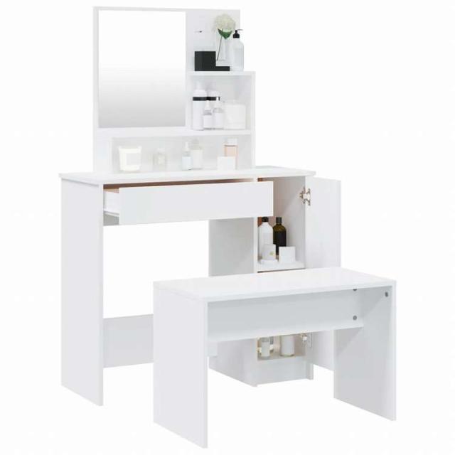 vidaXL ドレッシングテーブルセット ホワイト 86.5x35x136cm家具 キャビネット&収納 洗面・化粧台ユニット 寝室用化粧用テーブル(代引不可)【送料無料】_3