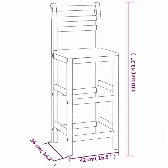 vidaXL バースツール 8点セット アカシア無垢材家具 アウトドア家具 屋外椅子 アウトドアベンチチェア(代引不可)【送料無料】_4
