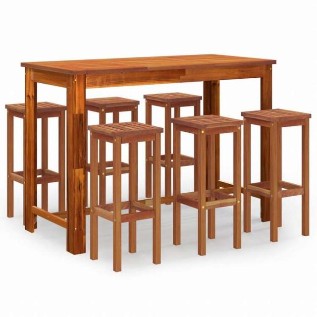 vidaXL ガーデンバーセット 7点セット アカシア無垢材家具 アウトドア家具 屋外家具セット(代引不可)【送料無料】_1