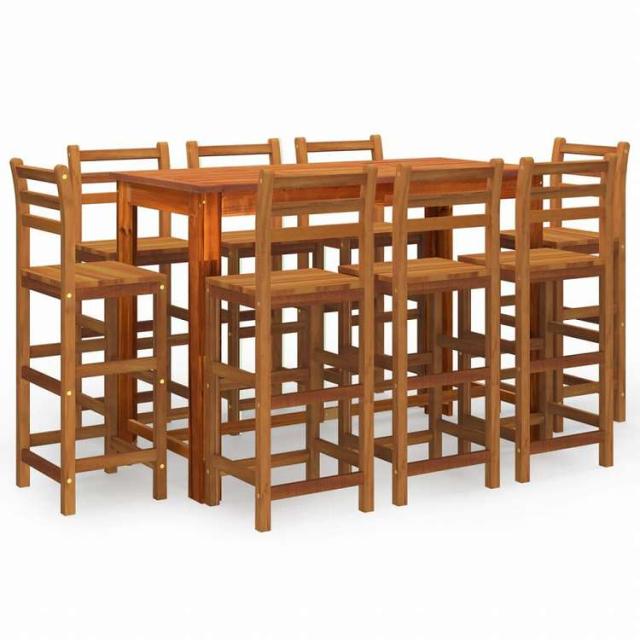 vidaXL ガーデンバーセット 9点セット アカシア無垢材家具 アウトドア家具 屋外家具セット(代引不可)【送料無料】_1