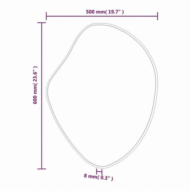 vidaXL ウォールミラー ブラック 60x50 cmホーム&ガーデン デコレーション 鏡(代引不可)【送料無料】