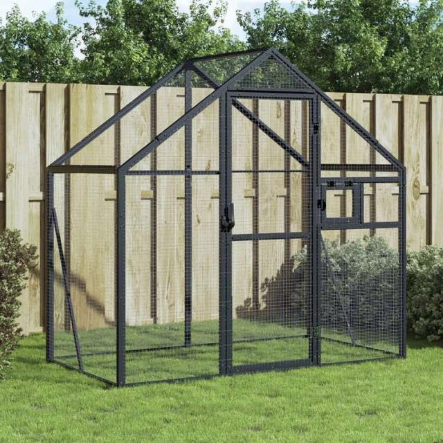 vidaXL 鳥小屋 アビアリー アントラシート 179x100x185 cm アルミ動物&ペット用品 ペット用品 鳥用品 取りかご・スタンド(代引不可)【送料無料】