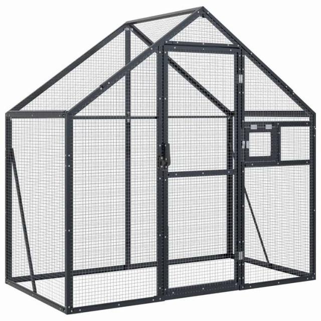 vidaXL 鳥小屋 アビアリー アントラシート 179x100x185 cm アルミ動物&ペット用品 ペット用品 鳥用品 取りかご・スタンド(代引不可)【送料無料】_1