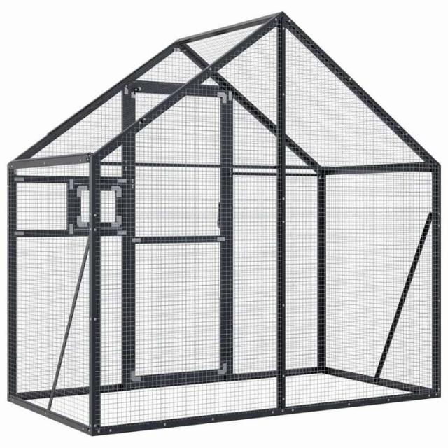vidaXL 鳥小屋 アビアリー アントラシート 179x100x185 cm アルミ動物&ペット用品 ペット用品 鳥用品 取りかご・スタンド(代引不可)【送料無料】_4