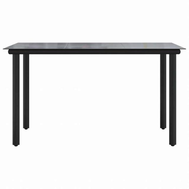 vidaXL ガーデンダイニングテーブル 200x100x74 cm スチール&強化ガラス製 ブラック家具 アウトドア家具 アウトドアテーブル(代引不可)【送料無料】_2