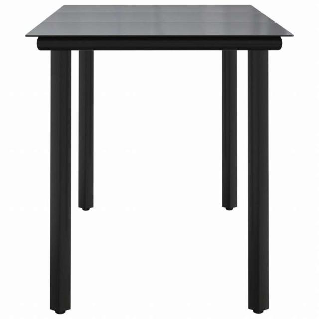 vidaXL ガーデンダイニングテーブル 200x100x74 cm スチール&強化ガラス製 ブラック家具 アウトドア家具 アウトドアテーブル(代引不可)【送料無料】_3