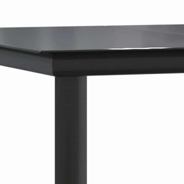 vidaXL ガーデンダイニングテーブル 200x100x74 cm スチール&強化ガラス製 ブラック家具 アウトドア家具 アウトドアテーブル(代引不可)【送料無料】_5