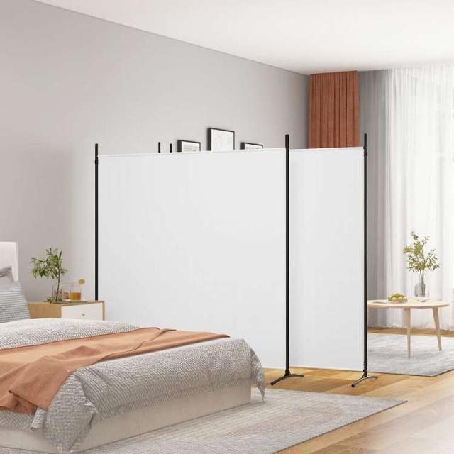 vidaXL 2枚組パネル 間仕切り ホワイト 698x180 cm 布製家具 間仕切り(代引不可)【送料無料】