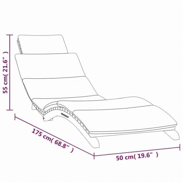 vidaXL サンラウンジャー 2点 クッション付き チーク無垢材家具 アウトドア家具 屋外椅子 サンラウンジャー(代引不可)【送料無料】_10