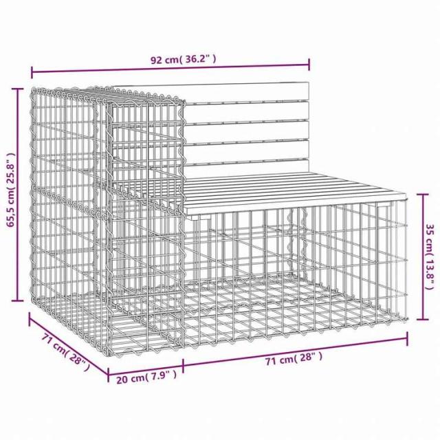 vidaXL ガーデンベンチ 蛇籠デザイン 92x71x65.5 cm ダグラス無垢材家具 アウトドア家具 屋外椅子 アウトドアベンチ(代引不可)【送料無料】_7