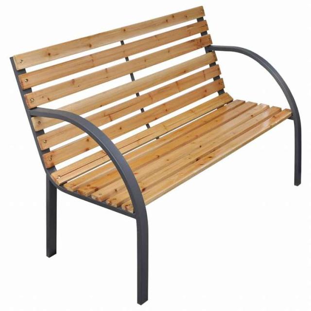 vidaXL ガーデンベンチ 112 cm モミ無垢材家具 アウトドア家具 屋外椅子 アウトドアベンチ(代引不可)【送料無料】