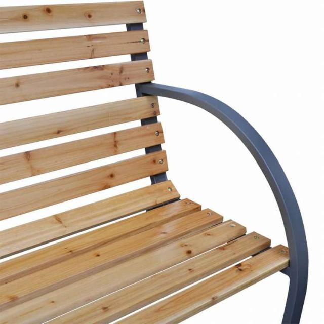 vidaXL ガーデンベンチ 112 cm モミ無垢材家具 アウトドア家具 屋外椅子 アウトドアベンチ(代引不可)【送料無料】_2