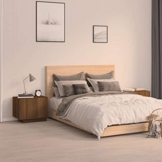 vidaXL ベッドサイドキャビネット ブラウンオーク 100x35x40cm エンジニアリングウッド家具 テーブル ベッドサイドテーブル(代引不可)【送料無料】_1