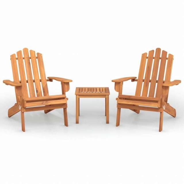 vidaXL アディロンダック ガーデンラウンジ3点セット アカシア無垢材家具 アウトドア家具 屋外家具セット(代引不可)【送料無料】_1