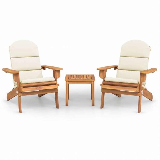 vidaXL アディロンダック ガーデンラウンジ3点セット アカシア無垢材家具 アウトドア家具 屋外家具セット(代引不可)【送料無料】_1