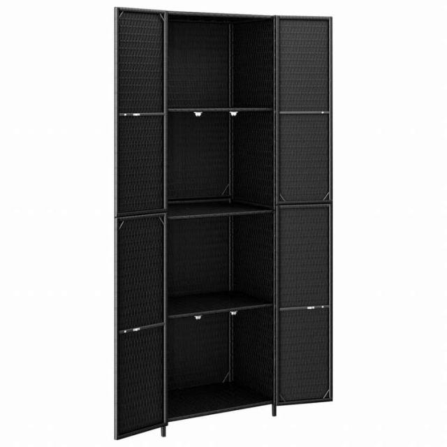 vidaXL ガーデン収納キャビネット ブラック 59x40x180 cm ポリラタン製家具 キャビネット&収納 収納キャビネット・ロッカー(代引不可)【送料無料】_2