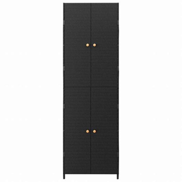 vidaXL ガーデン収納キャビネット ブラック 59x40x180 cm ポリラタン製家具 キャビネット&収納 収納キャビネット・ロッカー(代引不可)【送料無料】_3