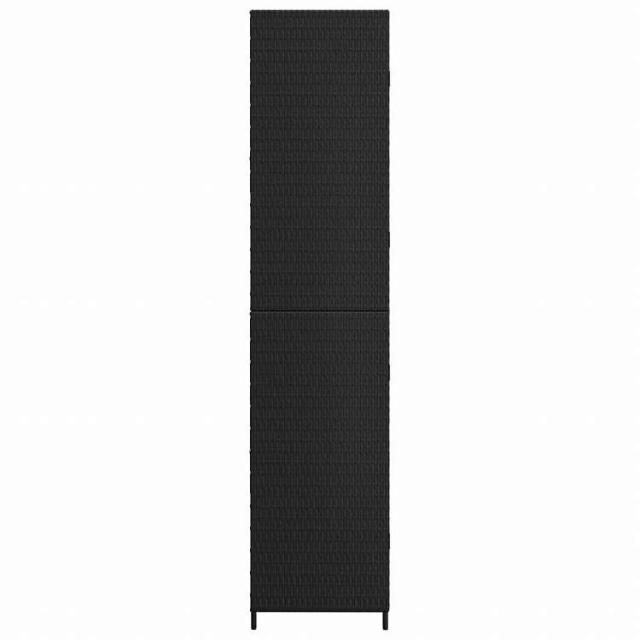 vidaXL ガーデン収納キャビネット ブラック 59x40x180 cm ポリラタン製家具 キャビネット&収納 収納キャビネット・ロッカー(代引不可)【送料無料】_4