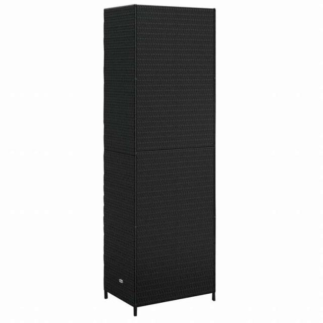 vidaXL ガーデン収納キャビネット ブラック 59x40x180 cm ポリラタン製家具 キャビネット&収納 収納キャビネット・ロッカー(代引不可)【送料無料】_5