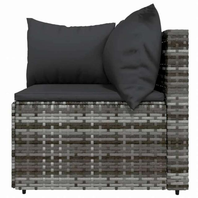 vidaXL ガーデンラウンジ4点セット クッション付 ポリラタン製 グレー家具 アウトドア家具 屋外椅子 屋外ソファ(代引不可)【送料無料】_4