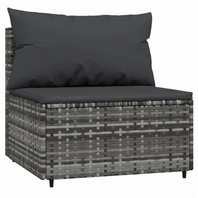 vidaXL ガーデンラウンジ4点セット クッション付 ポリラタン製 グレー家具 アウトドア家具 屋外椅子 屋外ソファ(代引不可)【送料無料】_5