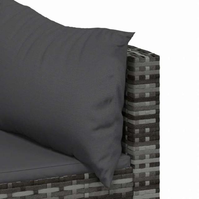 vidaXL ガーデンラウンジ3点セット クッション付き ポリラタン製 グレー家具 アウトドア家具 屋外椅子 屋外ソファ(代引不可)【送料無料】_5