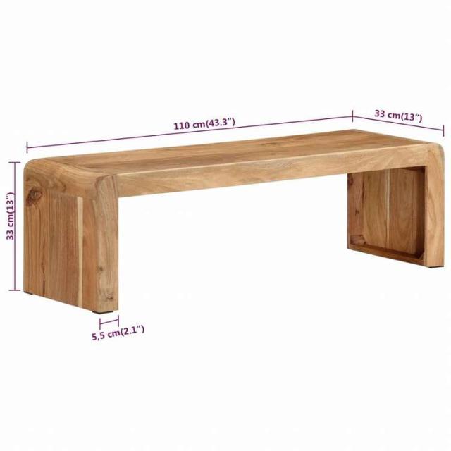 vidaXL テレビ台 110x33x33 cm アカシア無垢材家具 AVラック・テレビ台(代引不可)【送料無料】_6