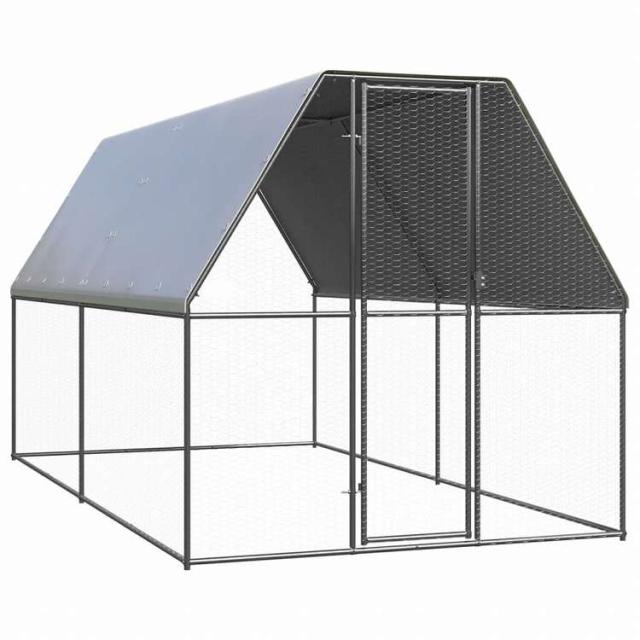 vidaXL 屋外鶏小屋 2x4x2m 亜鉛メッキ鋼製動物&ペット用品 ペット用品 小動物用品 小動物 飼育・ケージ(代引不可)【送料無料】